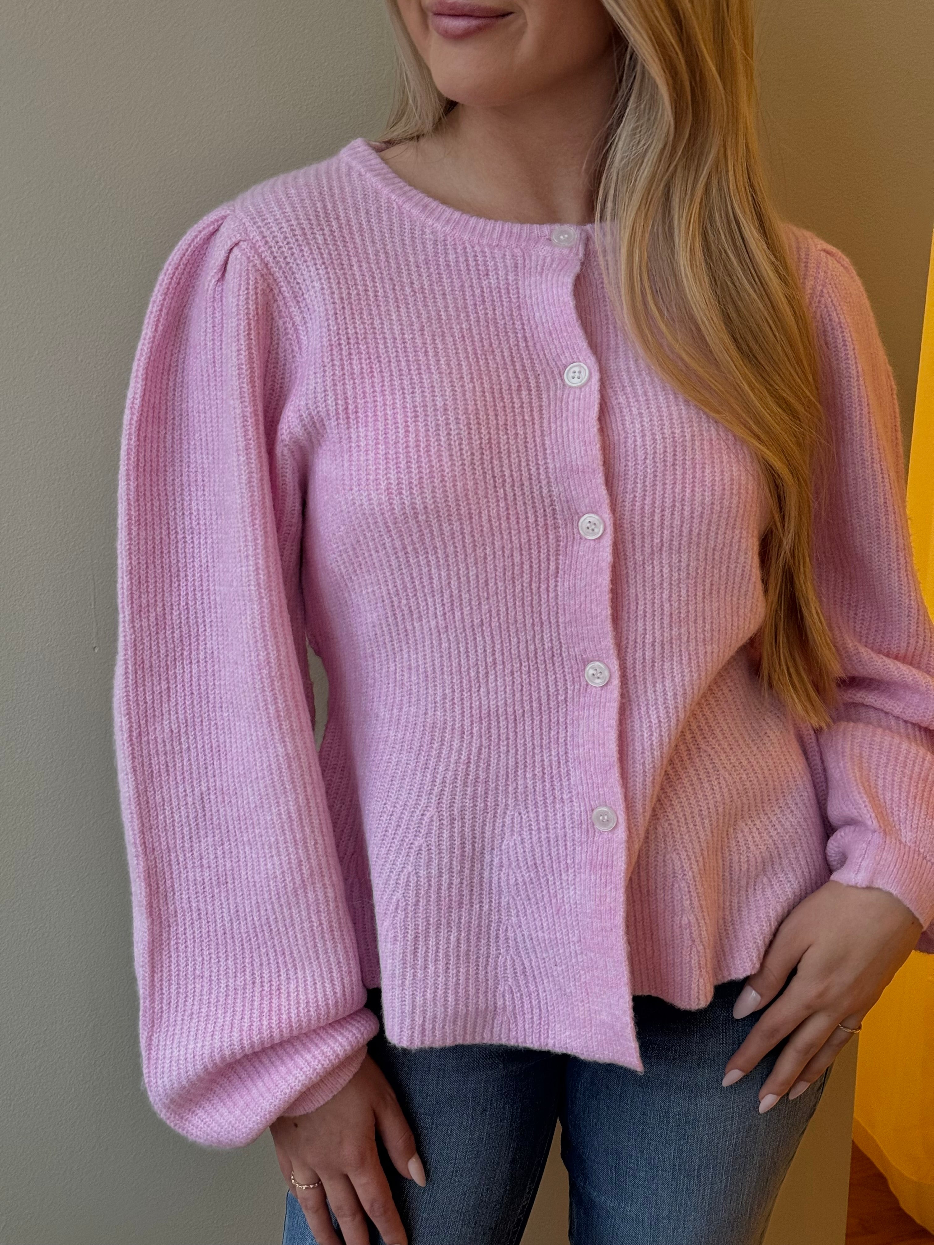 PCSILLY Knit Cardigan - Roseate Spoonbill